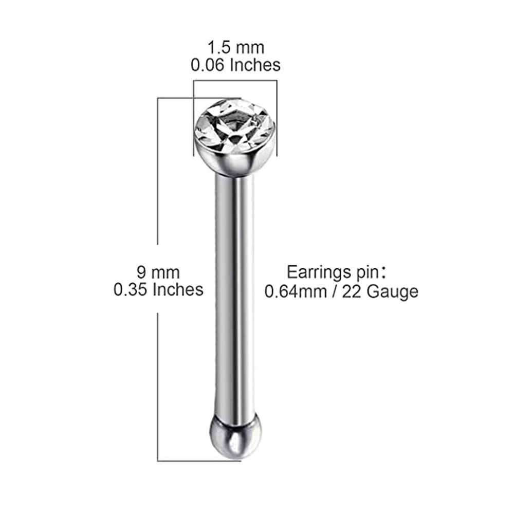 Pack Of 60 361L Surgical Steel 22g Nose Studs NWT - Picture 6 of 16